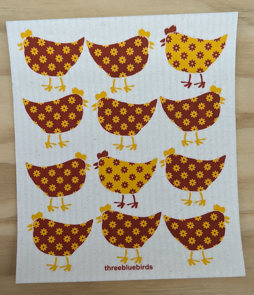 Three Bluebirds Swedish Dishcloths - Little Chickens Swedish Dishcloth
