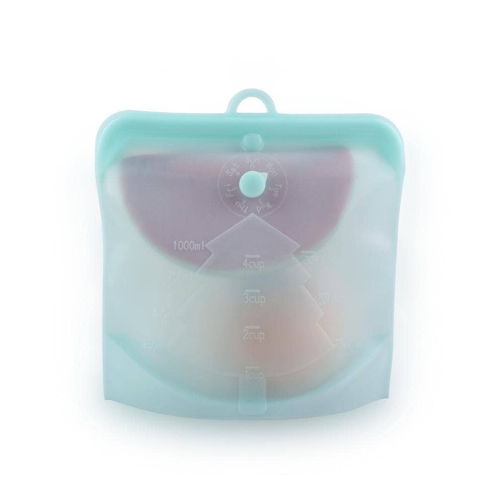 Zefiro - Turquoise Silicone Snap Close Bags - Large