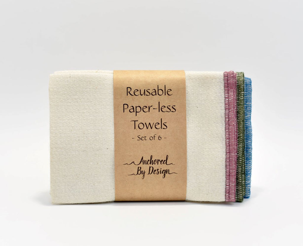 Anchored By Design - Reusable Paperless Towels Set of 6