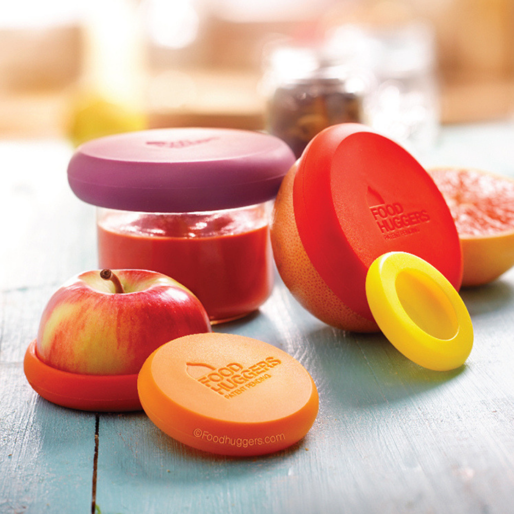 Food Huggers keep your fruits and veggies fresh longer. Our set of 5 includes all 5 sizes of Food Huggers, XL, L, M, S and Mini.100% BPA & phthalate-free.   100% FDA food-grade silicone.   Dishwasher safe. Lifetime guarantee.