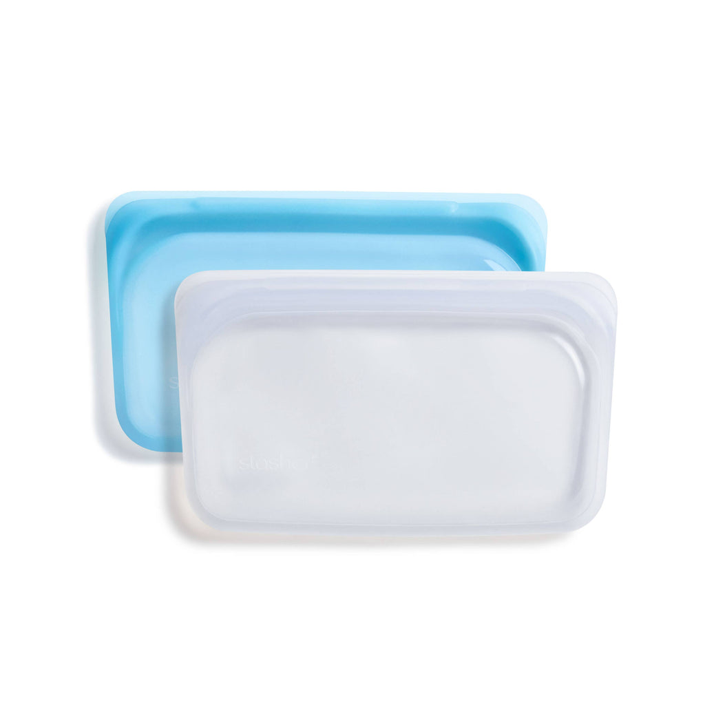 Stasher - Clear + Rainbow Blue Snack 2 Pack